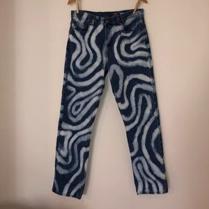 Reworked Bleach Painted Boyfriend Jeans